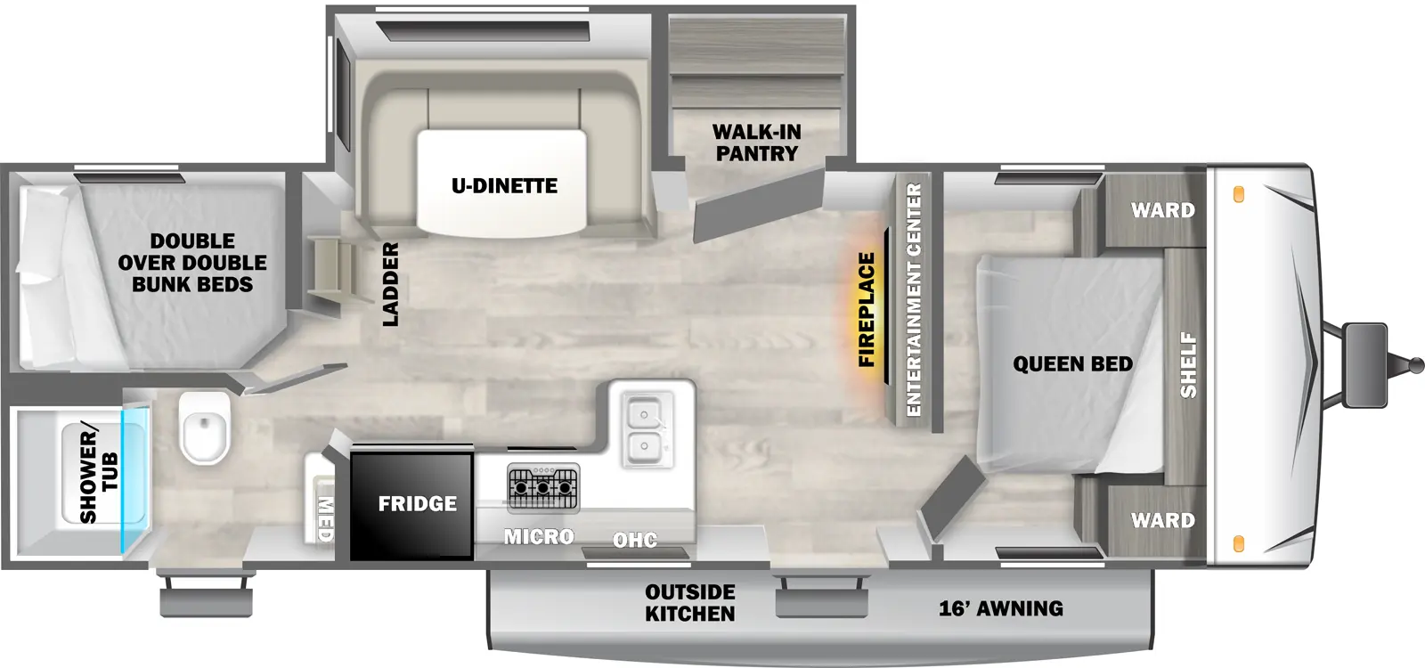 Evo West 2405BHX Floorplan